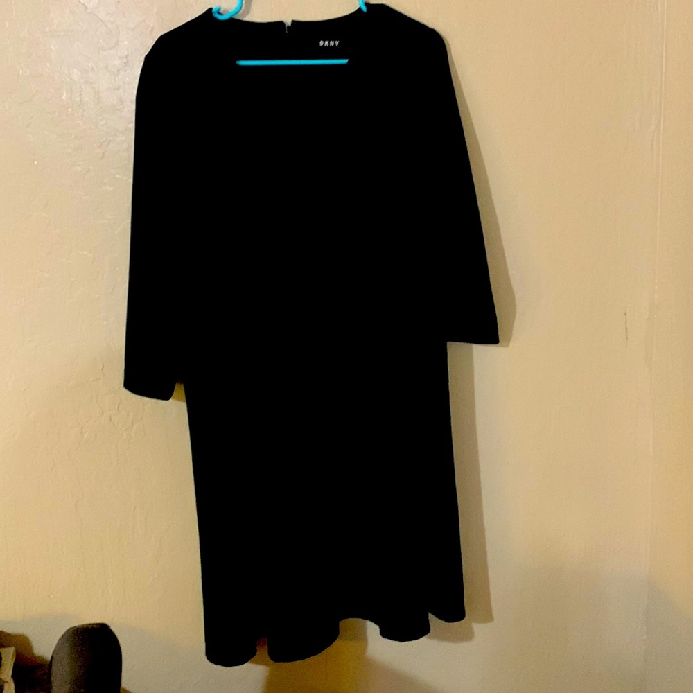 Black Dkny dress, zip front